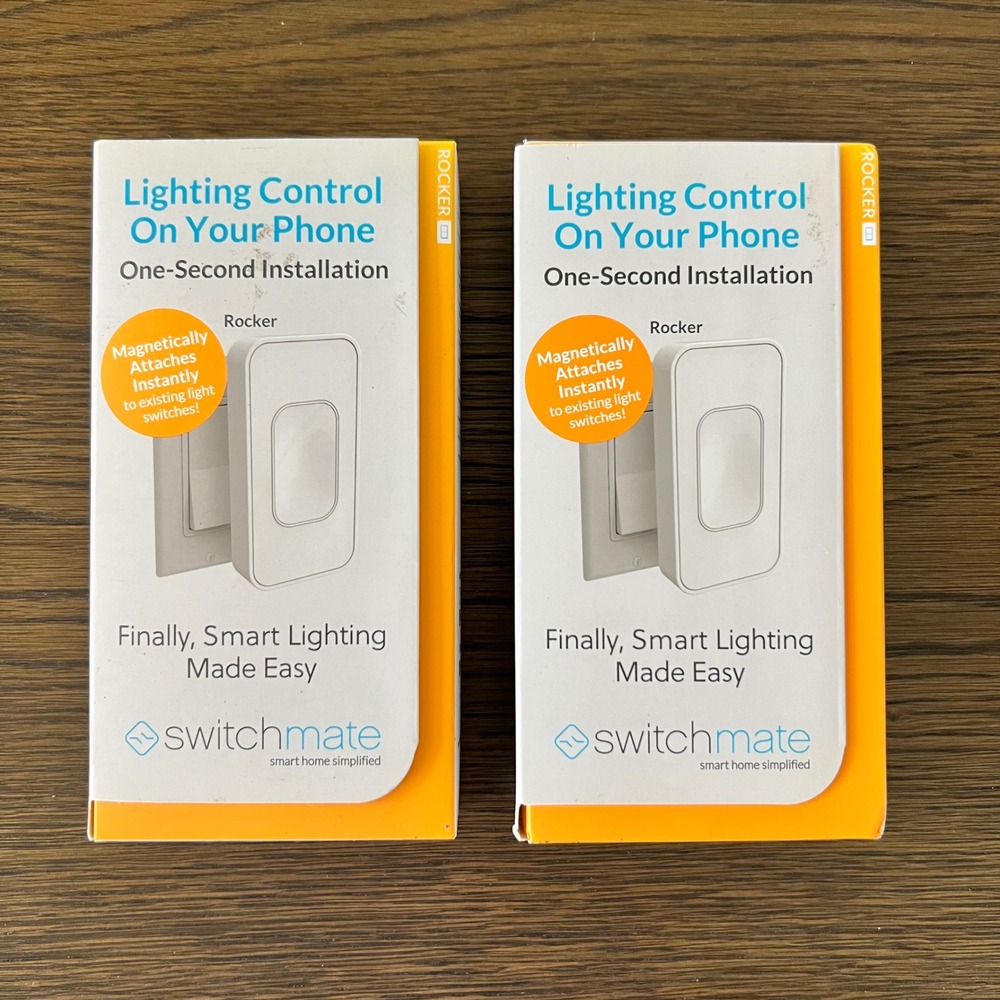 Lot of 2 Switchmate Rocker Smart Light Switch Magnetic App Control White RSM001W